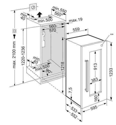 Встраиваемый винный шкаф Liebherr (Либхер) EWTdf 2353
