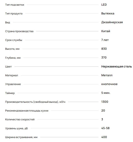 Вытяжка Krona (Крона) DITA R 400 inox PB