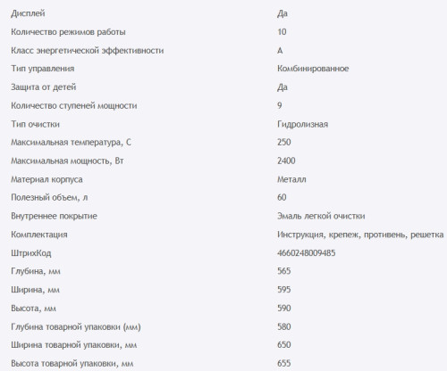Электрический духовой шкаф HOMSair (ХОМСэйр) OEM6010WH