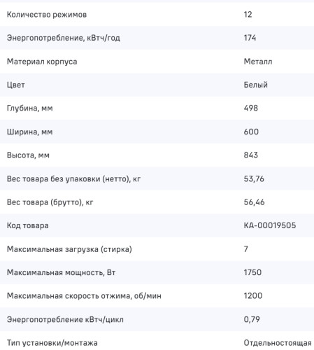 Стиральная машина MAUNFELD (Маунфилд) MFWM127WH051D