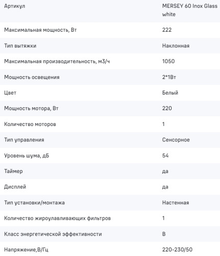 Вытяжка MAUNFELD (Маунфилд) Mersey 60 белый\вставка сатин