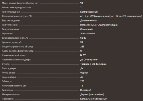 Винный шкаф Meyvel (Мейвел) MV95-KBT2(Slim)
