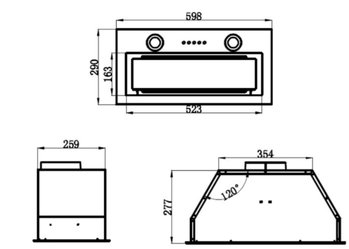 Встраиваемая вытяжка MAUNFELD (Маунфилд) TRAPEZE 602IG белый