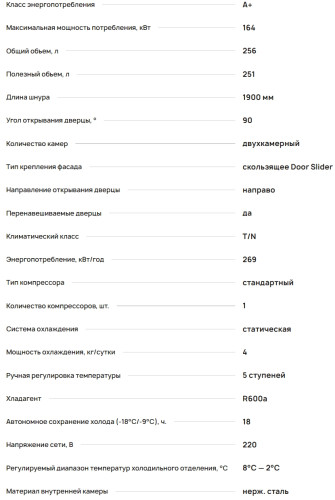 Встраиваемый холодильник Krona (Крона) BALFRIN