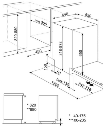 Встраиваемая посудомоечная машина Smeg (Смег) ST4523IN