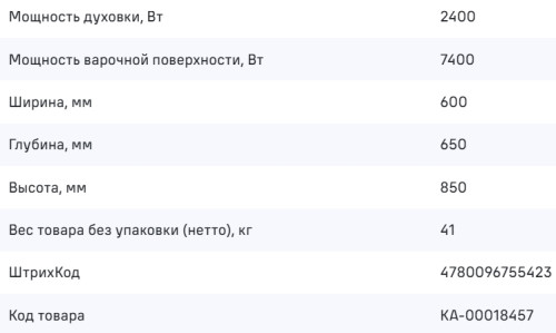 Газовая плита MAUNFELD (Маунфилд) MGC60EEW03