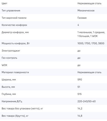 Газовая варочная панель MAUNFELD (Маунфилд) EGHS.64.43CS/G