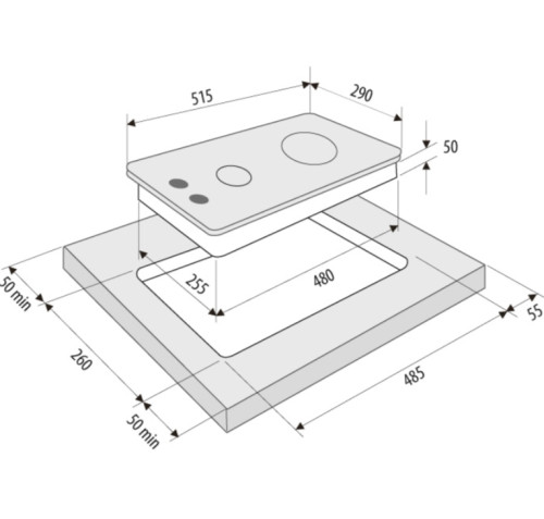 Газовая варочная панель Krona (Крона) CALORE 30 BL