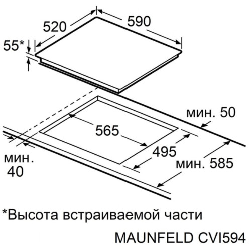 Индукционная варочная панель MAUNFELD CVI594BK