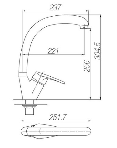 Смеситель для кухни Paulmark (Паульмарк) Holstein PM212064, хром