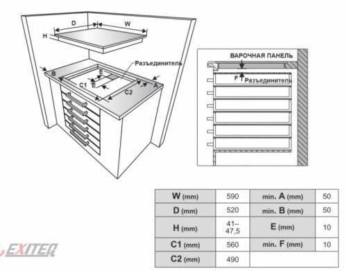 Электрическая варочная панель EXITEQ (Экзитег) EXH 303