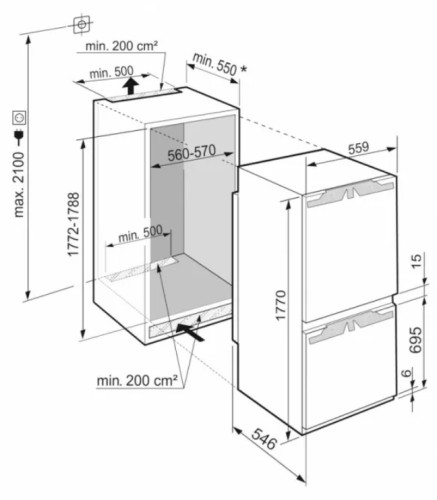 Встраиваемый холодильник Liebherr (Либхер) ICND 5123