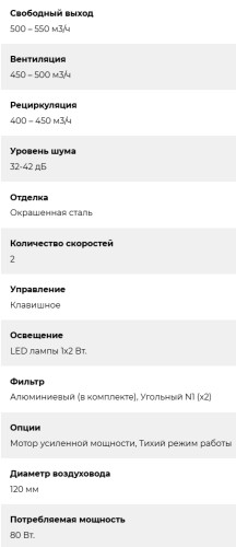 Встраиваемая вытяжка Lex (Лекс) Hogan 600 White