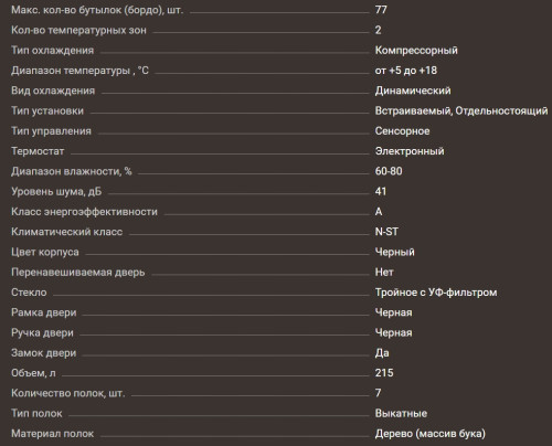 Винный шкаф Meyvel (Мейвел) MV77PRO-KBT2