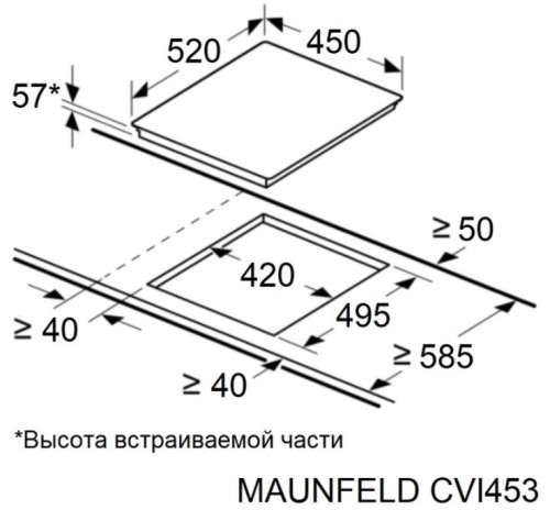 Индукционная варочная панель MAUNFELD CVI453WH