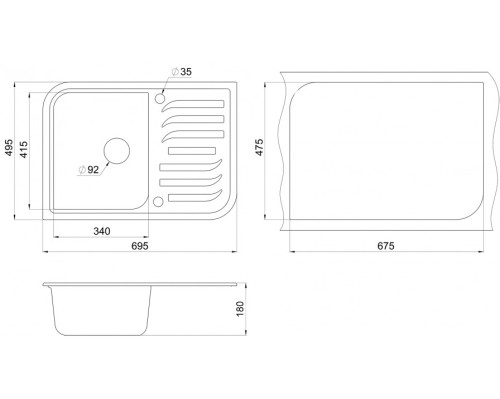 Кухонная мойка Granula (Гранула) GR-7001 эспрессо