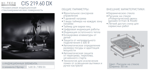 Индукционная варочная панель Zigmund-Shtain (Зигмунд-Штайн) CIS 219.60 DX