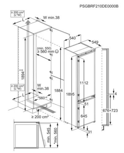 Встраиваемый холодильник Electrolux (Электролюкс) ENS6TE19S