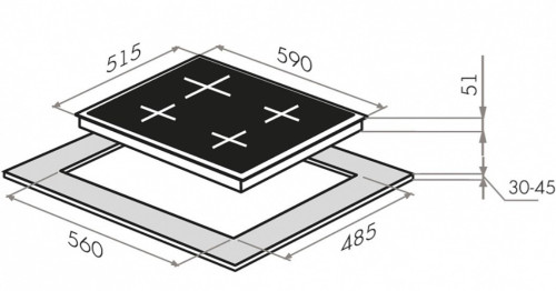 Газовая варочная панель HOMSair (ХОМСэйр) HGG646BK