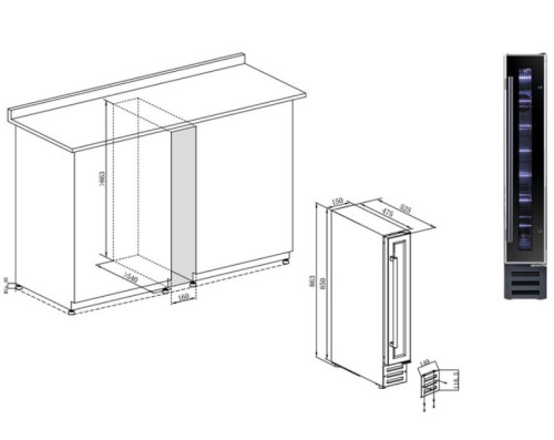 Винный шкаф Temptech (Темптек) WPQ15SCB