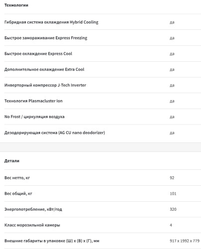 Холодильник Sharp (Шарп) SJXG60PMBE