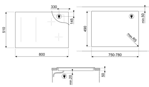 Индукционная варочная панель Smeg (Смег) SIM1864DG