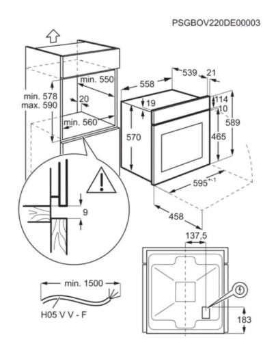 Электрический духовой шкаф Electrolux (Электролюкс) EOF5C50BV