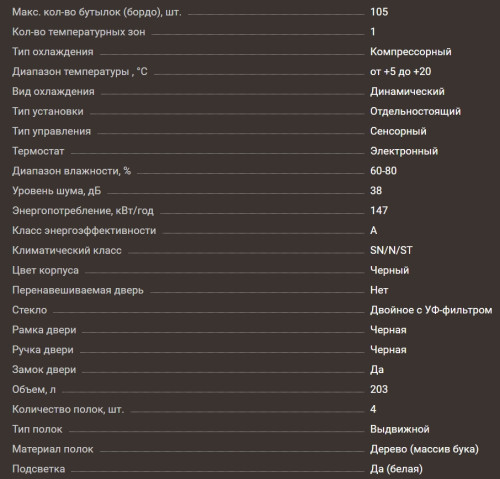 Винный шкаф Meyvel (Мейвел) MV105-KBF1