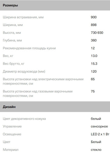 Вытяжка Krona (Крона) LIORA 900 white S