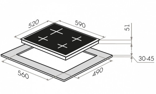 Комбинированная варочная панель MAUNFELD (Маунфилд) EEHS.64.5ES/KG