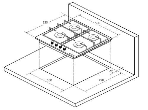 Газовая варочная панель Kuppersberg (Купперсберг) FGC 63 W Silver