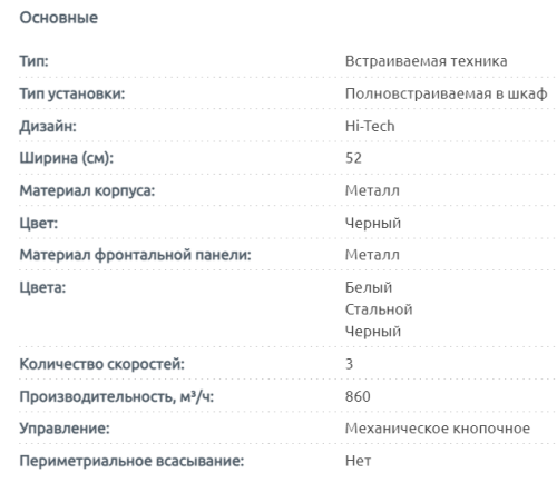 Встраиваемая вытяжка Evelux (Эвелюкс) INTEGRAL 60 B