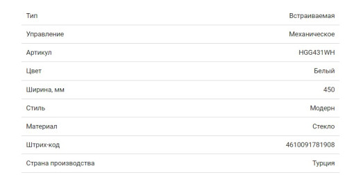 Газовая варочная панель HOMSair (ХОМСЭйр) HGG431WH