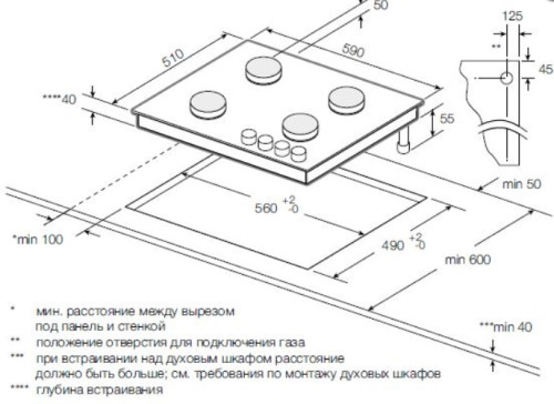 Газовая варочная панель GRAUDE (Грауде) GS 60.3 G