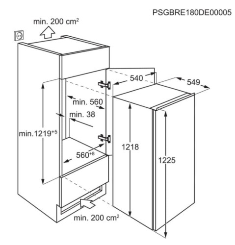 Встраиваемый холодильник Electrolux (Электролюкс) LRB3AE12S