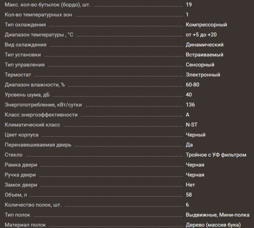 Винный шкаф Meyvel (Мейвел) MV19-KBT1