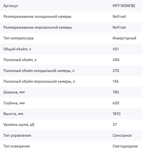 Холодильник MAUNFELD (Маунфилд) MFF183NFBE