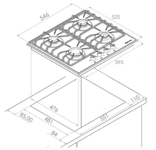 Газовая варочная панель Kuppersberg (Купперсберг) FQ 601 C