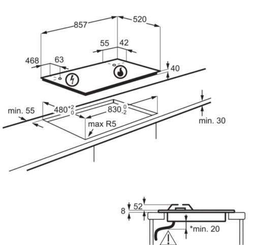 Газовая варочная панель Electrolux (Электролюкс) GPZ393SX