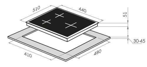Газовая варочная панель MAUNFELD (Маунфилд) EGHE 43.33CBG.R/G