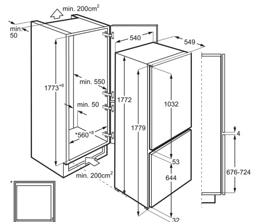 Встраиваемый холодильник Electrolux (Электролюкс) KNT1LF18S1