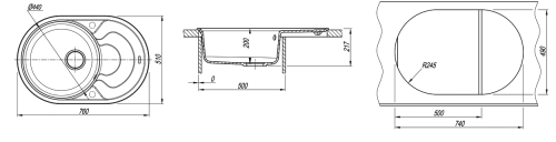 Кухонная мойка Florentina (Флорентина) Родос 760, антрацит
