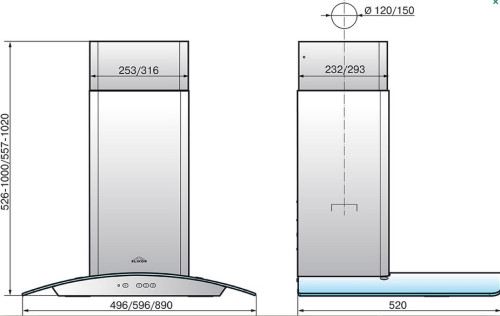 Вытяжка Elikor (Эликор) Аметист 50 черный (430) кп