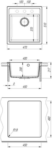 Кухонная мойка Dr.Gans (Доктор Ганс) "НИКА 470" 470x510x217 цвет дюна