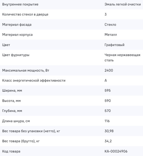 Электрический духовой шкаф MAUNFELD (Маунфилд) AEOD60103G1