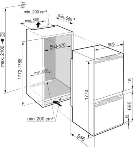 Встраиваемый холодильник Liebherr (Либхер) ICBNdi 5123