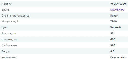 Индукционная варочная панель Delvento (Делвенто) V60I74S200