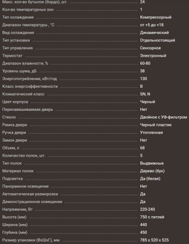 Винный шкаф Meyvel (Мейвел) MV24-KBF1