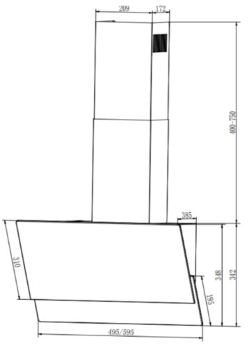 Вытяжка Elikor (Эликор) VERTEX WH 50