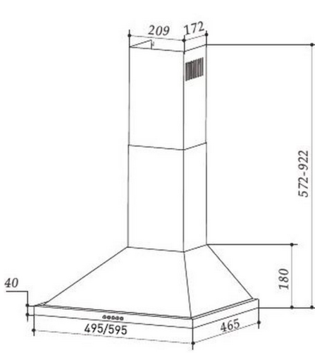 Вытяжка MAUNFELD (Маунфилд) LINE 60 T черный